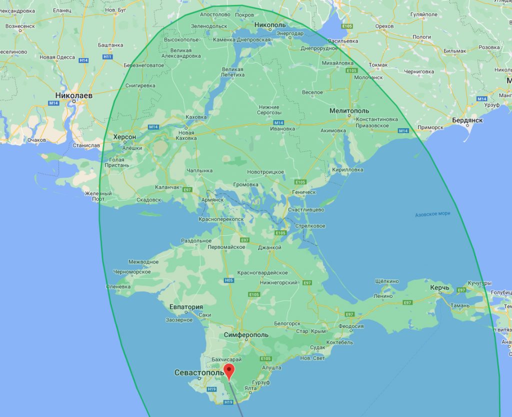 Покрытие спутникового интернета в Крыму